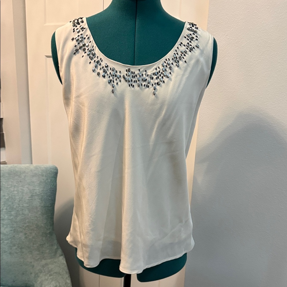 Banana Republic Ivory Embellished Blouse